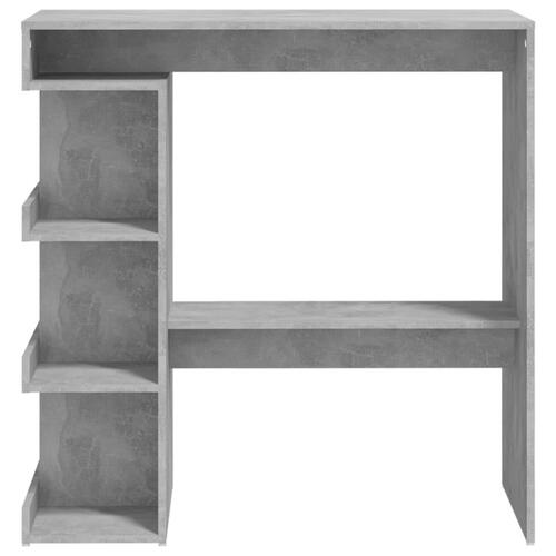 Barbord m. opbevaringsstativ 100x50x101,5 cm spånplade betongrå