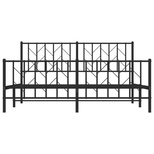 Sengeramme med sengegavl og fodgærde 160x200 cm metal sort