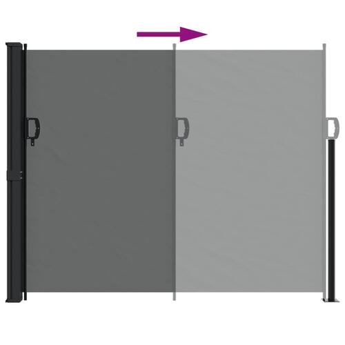 Sidemarkise 160x500 cm sammenrullelig antracitgrå