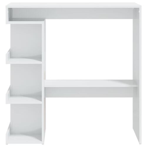 Barbord med opbevaringsstativ 100x50x101,5 cm hvid højglans
