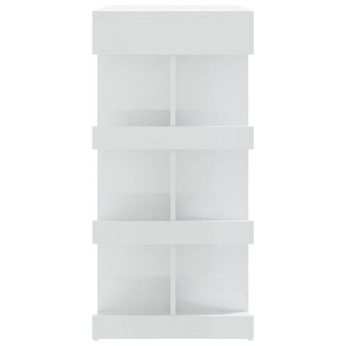 Barbord med opbevaringsstativ 100x50x101,5 cm hvid højglans