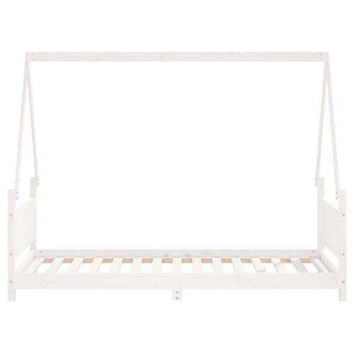 Sengeramme til juniorseng 90x190 cm massivt fyrretræ hvid