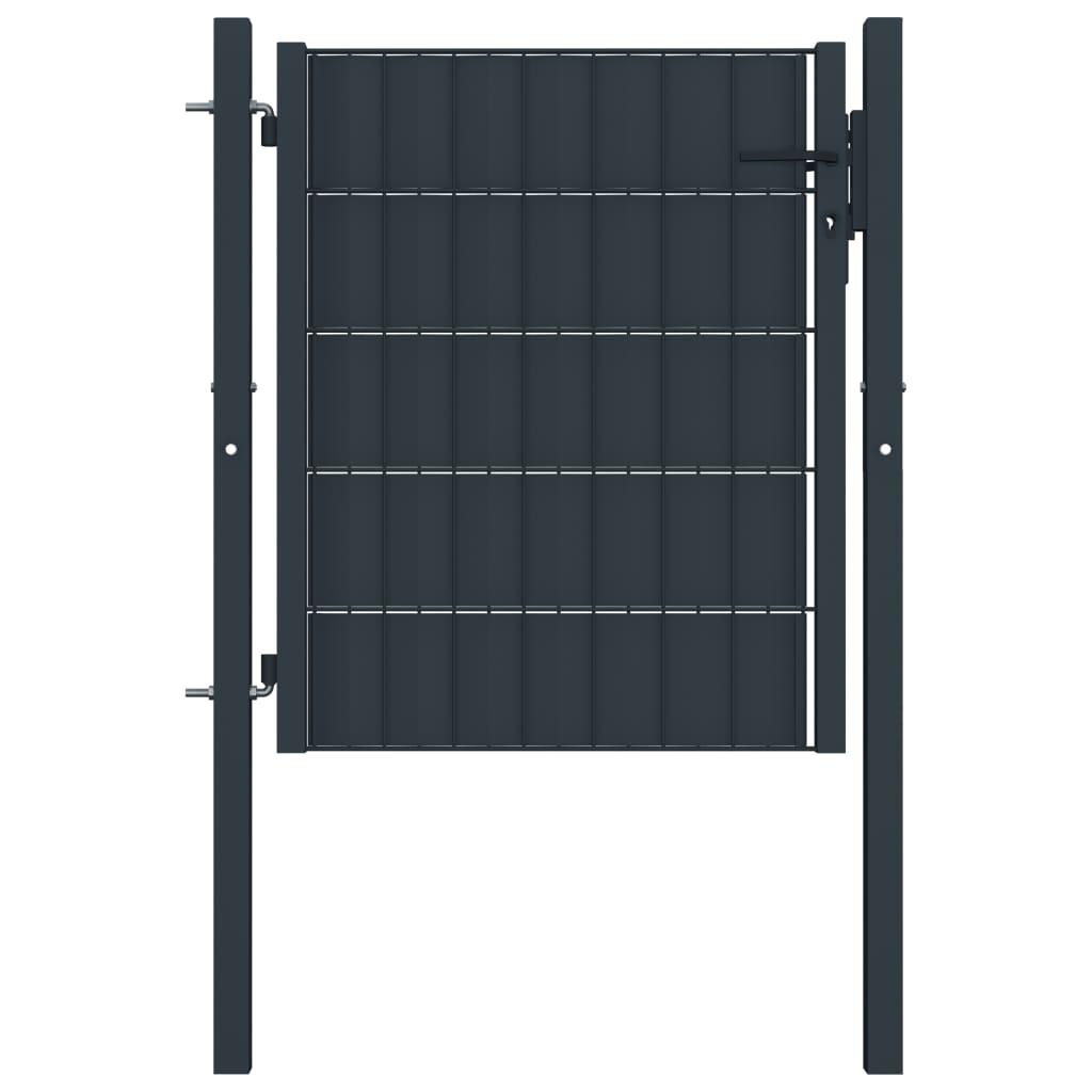 Hegnslåge 100x101 cm PVC og stål antracitgrå