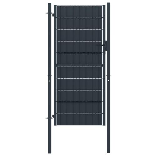 Hegnslåge 100x124 cm PVC og stål antracitgrå