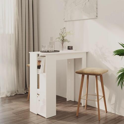 Barbord med hylde 102x50x103,5 cm konstrueret træ hvid