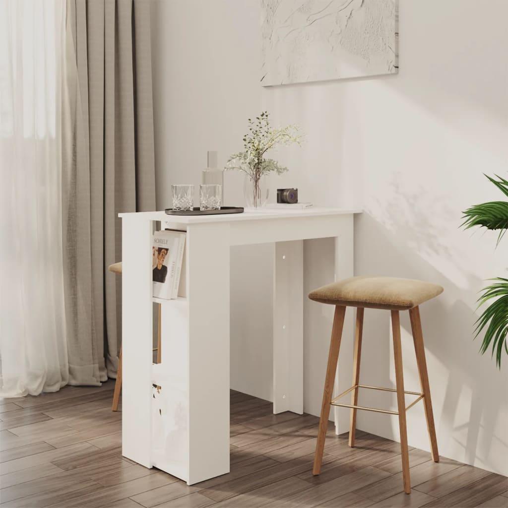 Barbord med hylde 102x50x103,5 cm konstrueret træ hvid