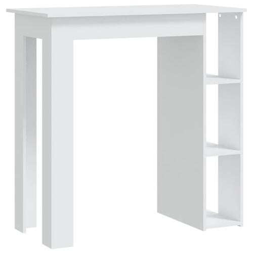 Barbord med hylde 102x50x103,5 cm konstrueret træ hvid