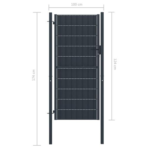 Hegnslåge 100x124 cm PVC og stål antracitgrå
