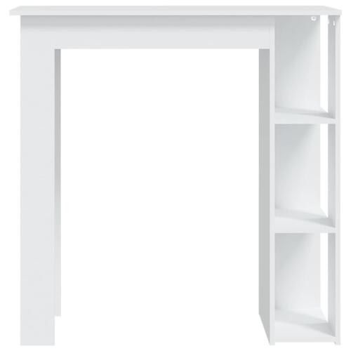 Barbord med hylde 102x50x103,5 cm konstrueret træ hvid