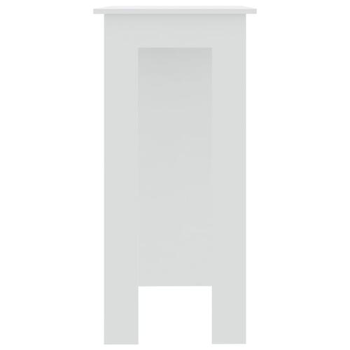 Barbord med hylde 102x50x103,5 cm konstrueret træ hvid