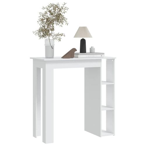 Barbord med hylde 102x50x103,5 cm konstrueret træ hvid