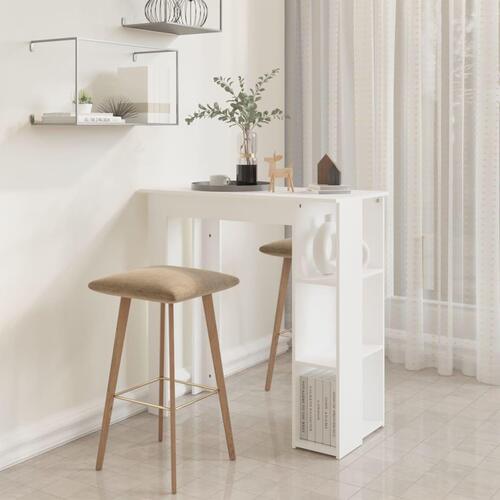 Barbord med hylde 102x50x103,5 cm konstrueret træ hvid