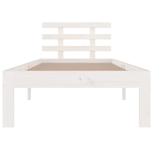 Sengeramme 100x200 cm massivt fyrretræ hvid