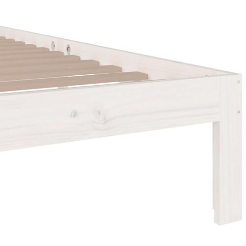 Sengeramme 100x200 cm massivt fyrretræ hvid