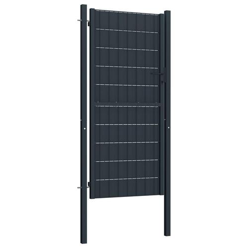 Hegnslåge 100x164 cm PVC og stål antracitgrå