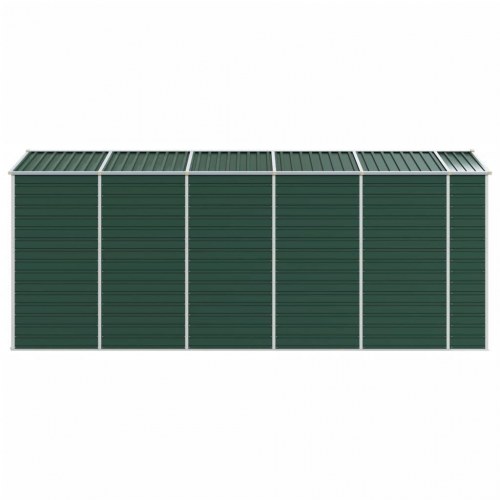 Haveskur i galvaniseret stål - 191×470×198 cm, grøn