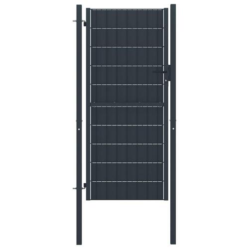 Hegnslåge 100x204 cm PVC og stål antracitgrå