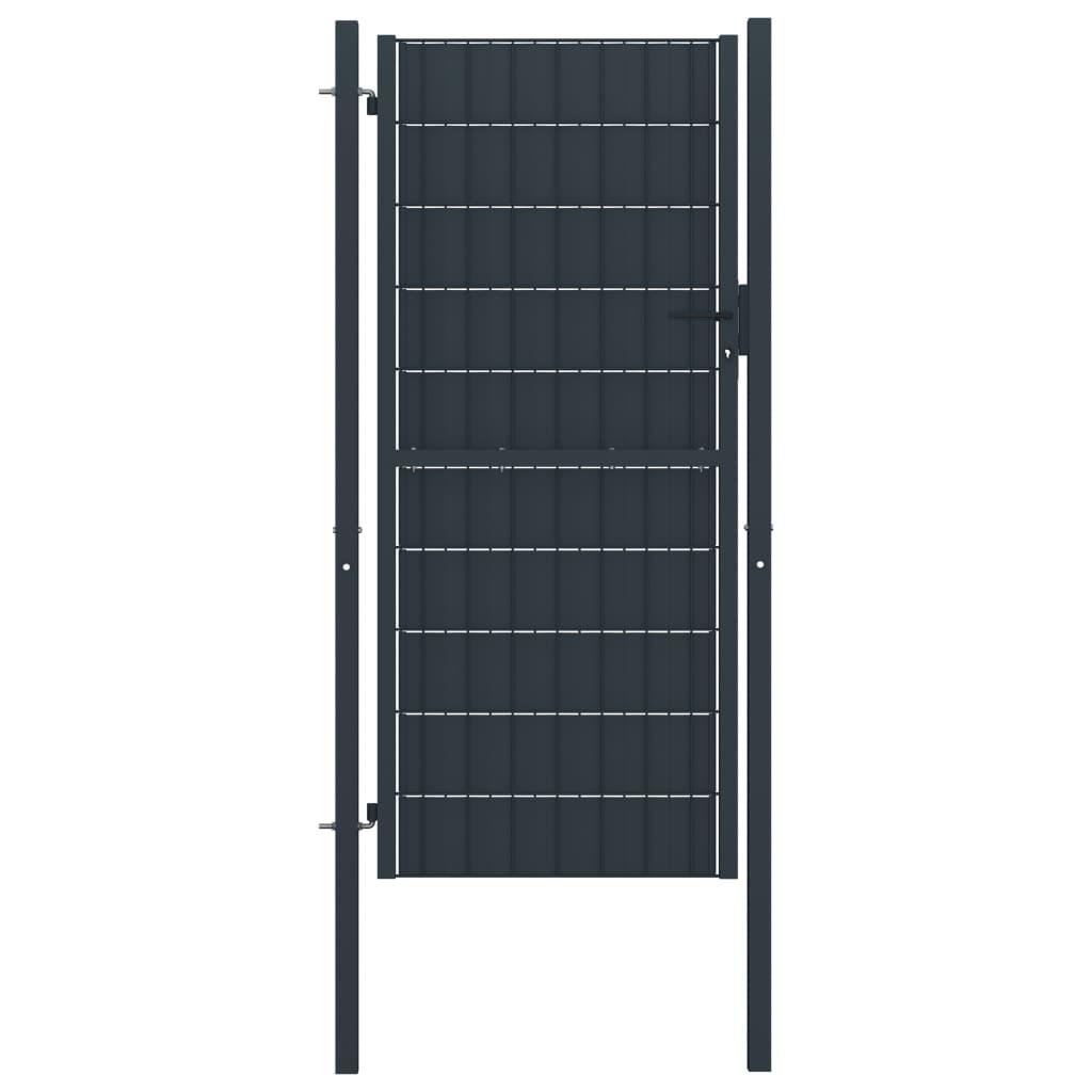 Hegnslåge 100x204 cm PVC og stål antracitgrå