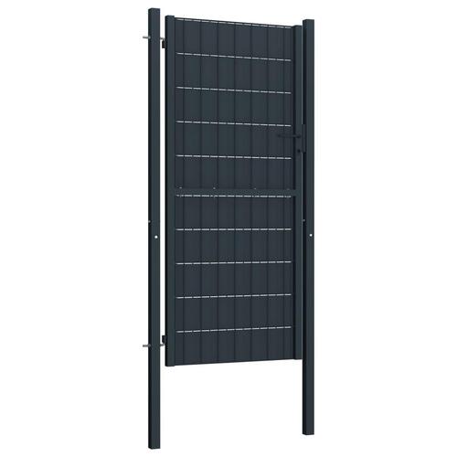 Hegnslåge 100x204 cm PVC og stål antracitgrå