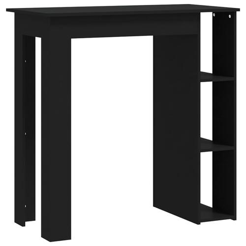 Barbord med hylde 102x50x103,5 cm konstrueret træ sort