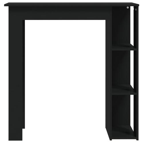 Barbord med hylde 102x50x103,5 cm konstrueret træ sort