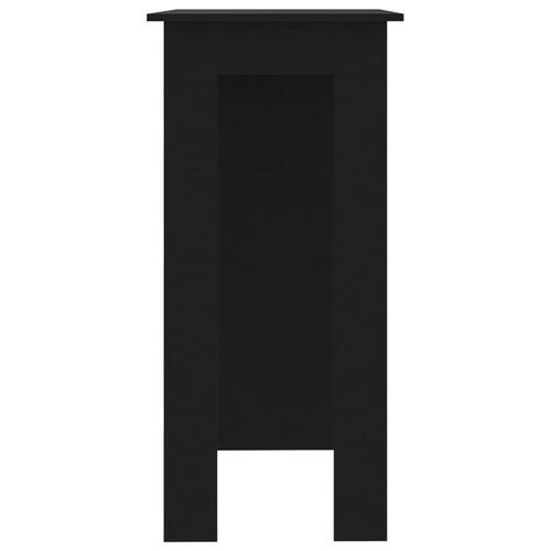 Barbord med hylde 102x50x103,5 cm konstrueret træ sort