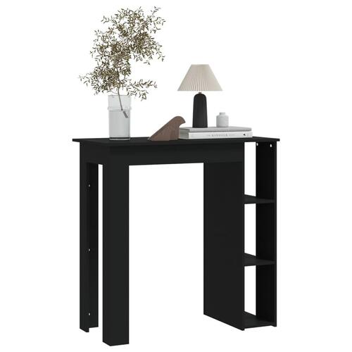 Barbord med hylde 102x50x103,5 cm konstrueret træ sort