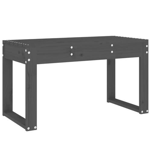 Havebænk 80x38x45 cm massivt fyrretræ grå