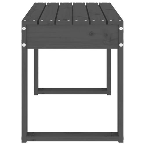 Havebænk 80x38x45 cm massivt fyrretræ grå