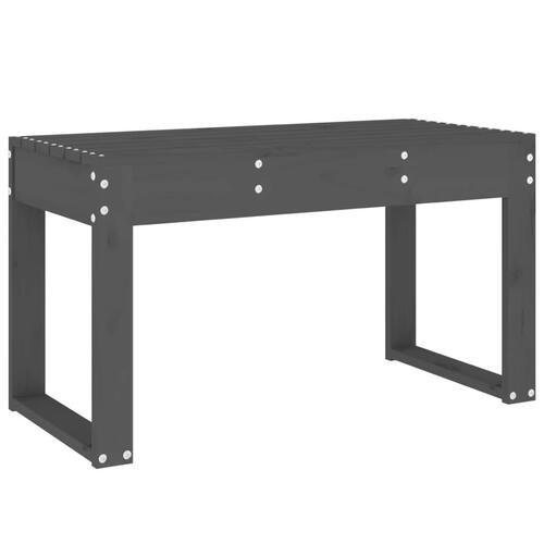 Havebænk 80x38x45 cm massivt fyrretræ grå