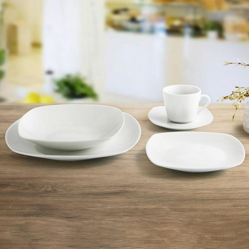 Novo Vinci dyb tallerken - keramik, hvid, 20,5 cm (6 stk.)