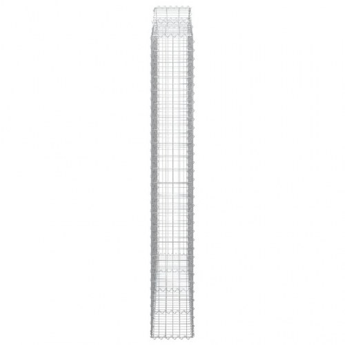 Buede gabionkurve 3 stk. - 200×30×220/240 cm i galvaniseret jern