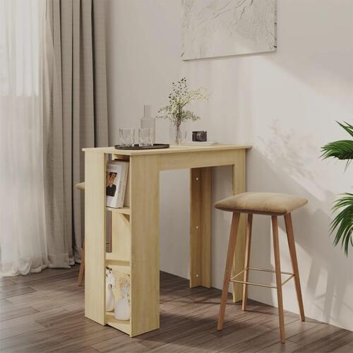 Barbord med hylde 102x50x103,5 cm konstrueret træ sonoma-eg
