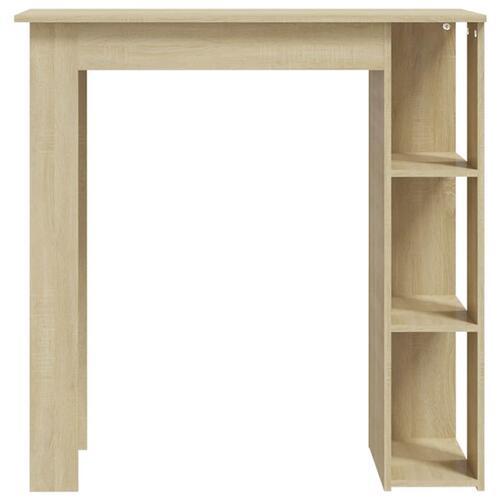 Barbord med hylde 102x50x103,5 cm konstrueret træ sonoma-eg