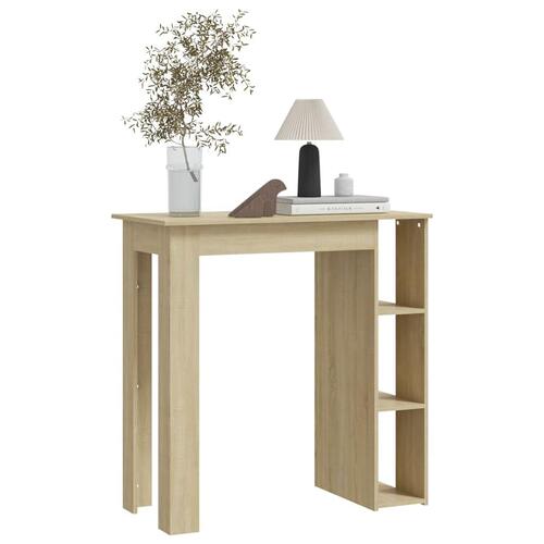 Barbord med hylde 102x50x103,5 cm konstrueret træ sonoma-eg
