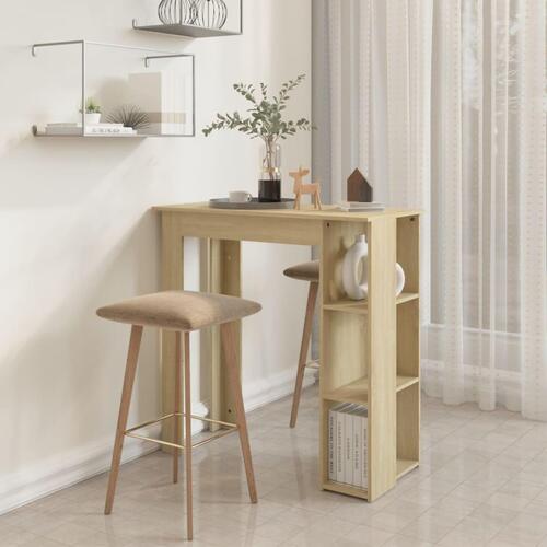 Barbord med hylde 102x50x103,5 cm konstrueret træ sonoma-eg