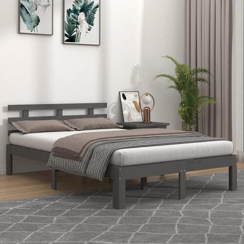 Sengeramme 150x200 cm King Size massivt fyrretræ grå