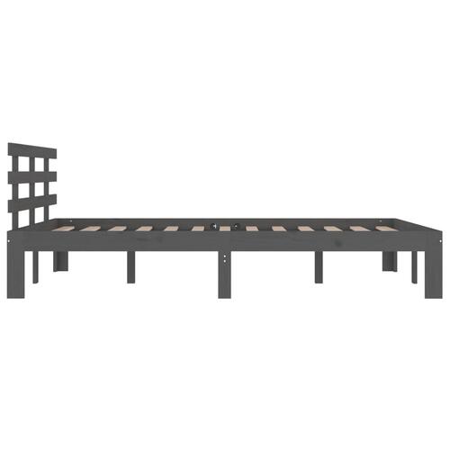 Sengeramme 150x200 cm King Size massivt fyrretræ grå