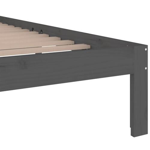 Sengeramme 150x200 cm King Size massivt fyrretræ grå