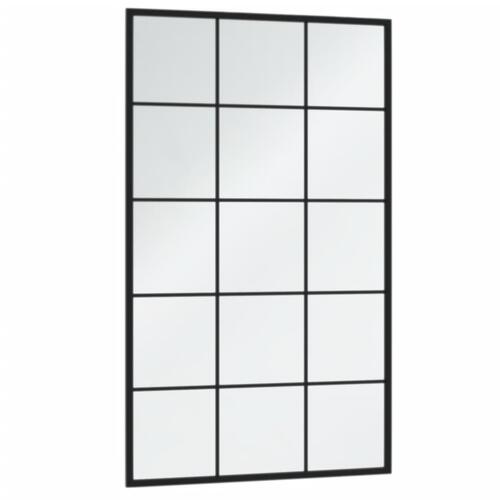 Vægspejl 3 stk. 100x60 cm metal sort