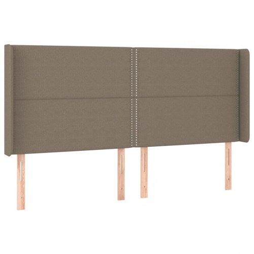 Kontinentalseng med LED-lys 180×200 cm - stof gråbrun
