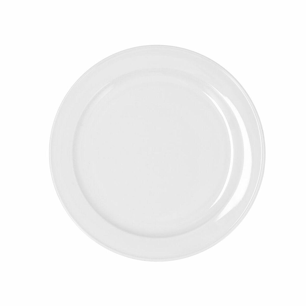 Bidasoa Glacial flad middagstallerken, hvid keramik, Ø 24 cm (6 stk)