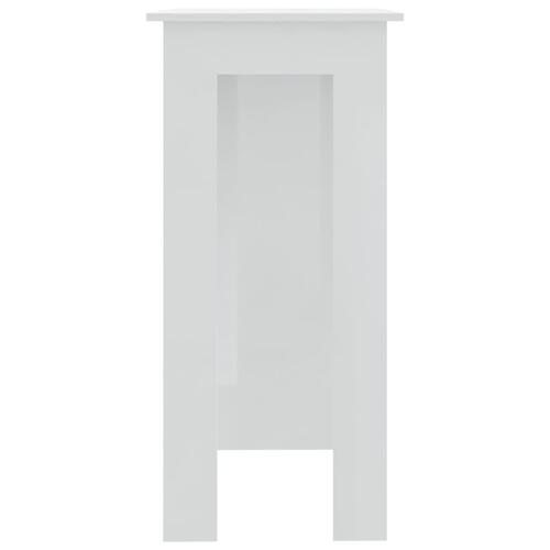 Barbord med hylde 102x50x103,5 cm konstrueret træ hvid højglans