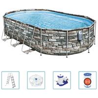 Power Steel poolsæt Comfort Jet Series 610x366x122 cm oval