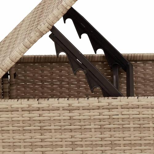 Haveskammel med hynde 55x55x37 cm polyrattan beige