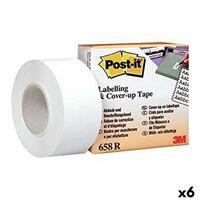 Selvklæbende bånd Post-it 658R Hvid 25,4 mm x 17,7 m (6 enheder)