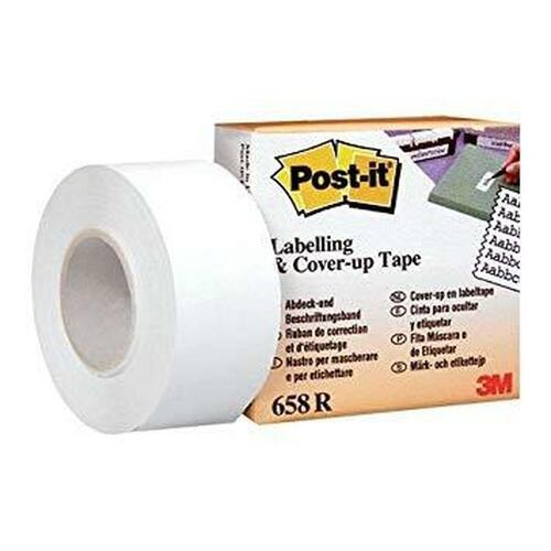 Selvklæbende bånd Post-it 658R Hvid 25,4 mm x 17,7 m (6 enheder)
