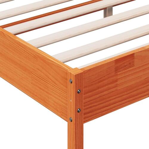 Sengeramme uden madras 200x200 cm massivt fyrretræ gyldenbrun