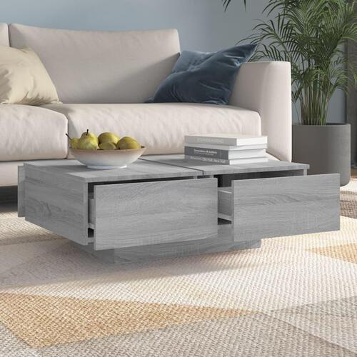 Sofabord 90x60x31 cm konstrueret træ grå sonoma-eg