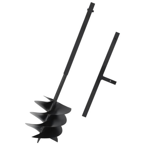 Jordbor med håndtag 250 mm stål sort